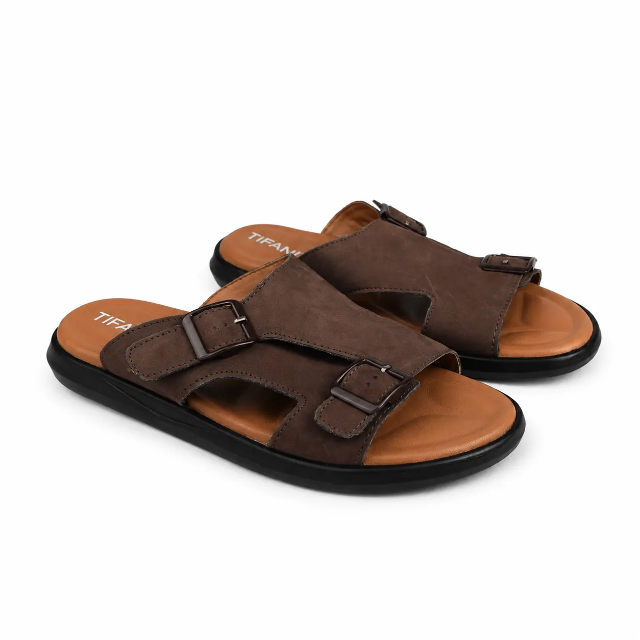 Sandales pour homme 035 marron daim nibique miniature